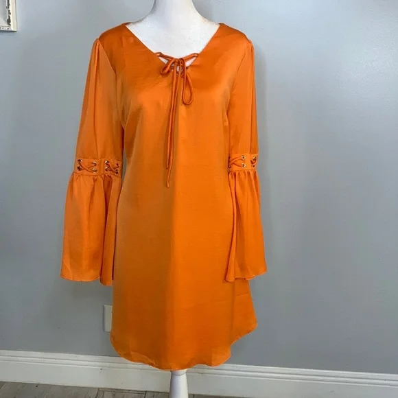 VENUS | Dresses | Venus Orange Satin Lace Up Dress Size Small | Poshmark VENUS | Dresses | Venus Orange Satin Lace Up Dress Size Small | Poshmark